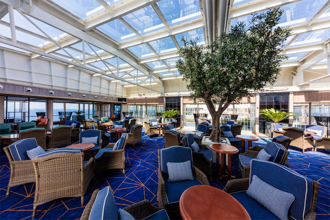  Enjoy a drink and breathtaking views in the newly upgraded Winter Garden. 
