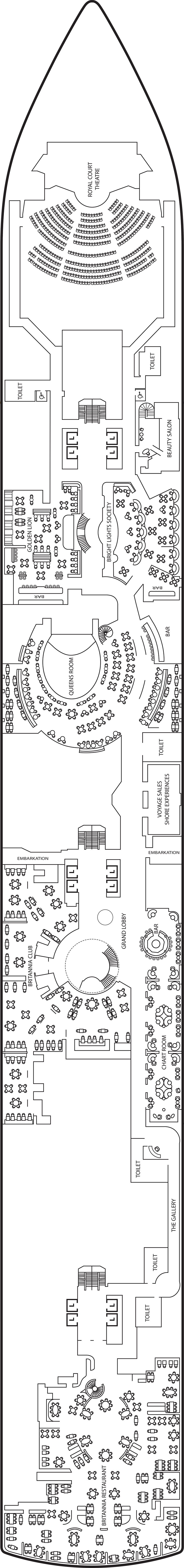 Deck 2 deck plan for Queen Anne
