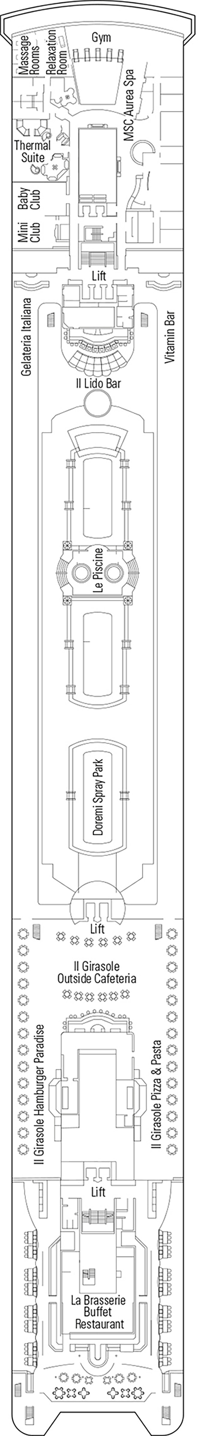 Acquamarina (Deck 11) deck plan for MSC Armonia