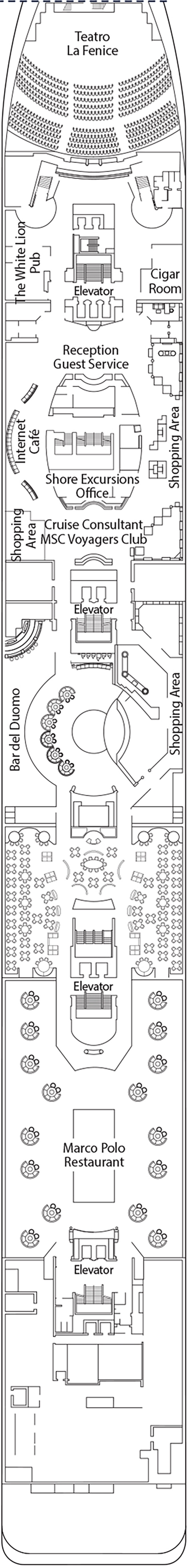 Rubino (Deck 5) deck plan for MSC Armonia