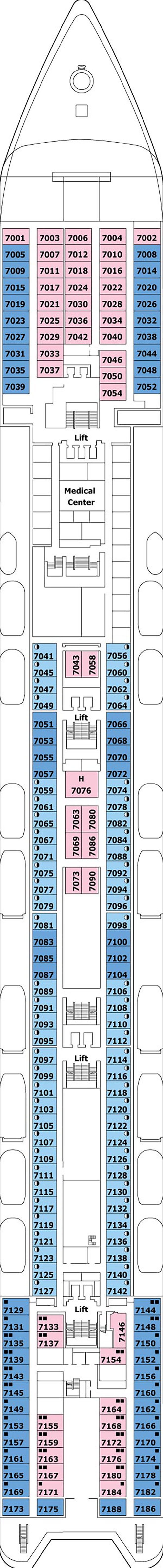 Topazio (Deck 7) deck plan for MSC Armonia