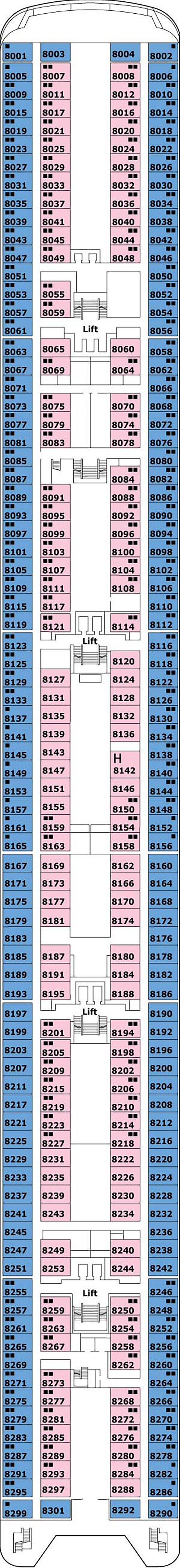Smeraldo (Deck 8) deck plan for MSC Armonia