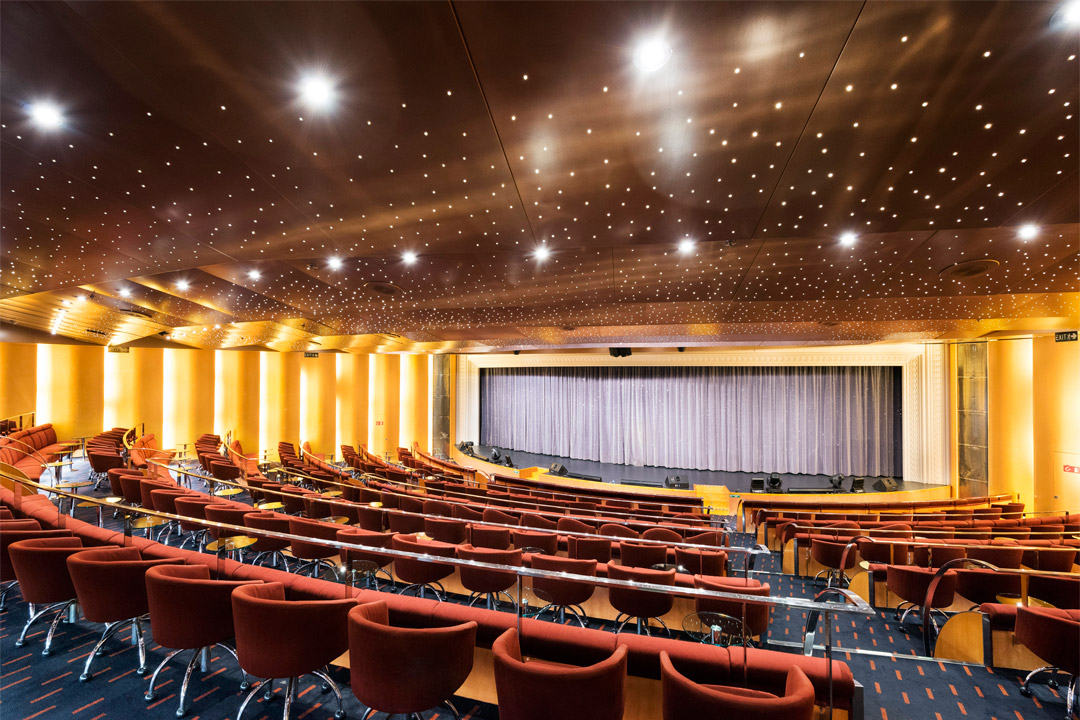  Catch an incredible show each night of your cruise in <em>MSC Armonia’s</em> majestic two-level theatre.  