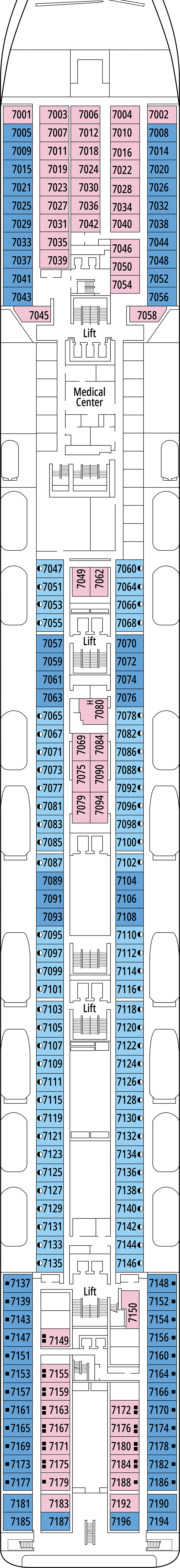 Rigoletto (Deck 7) deck plan for MSC Opera