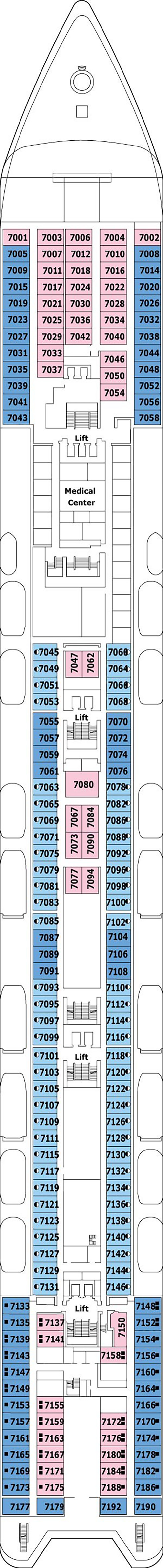 Brahms (Deck 7) deck plan for MSC Sinfonia