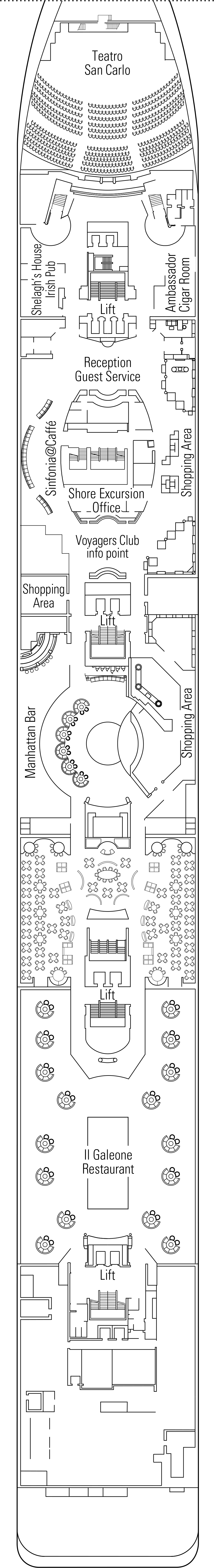 Beethoven (Deck 5) deck plan for MSC Sinfonia