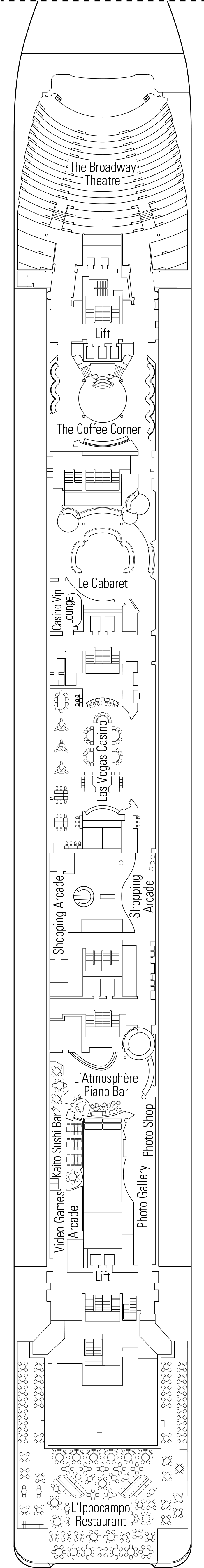 Puccini (Deck 6) deck plan for MSC Lirica