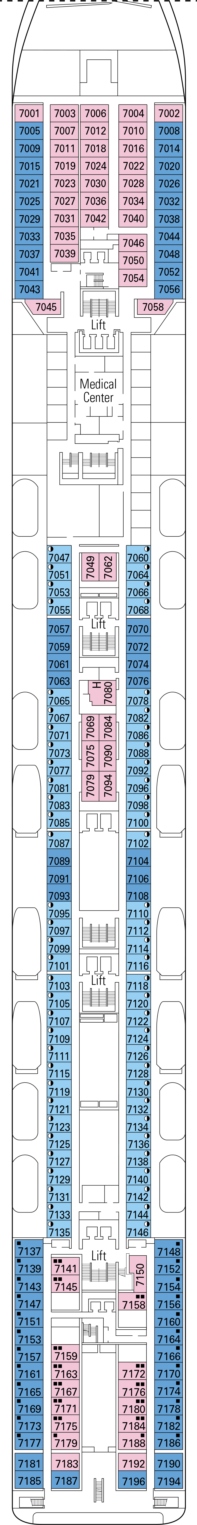 Scarlatti (Deck 7) deck plan for MSC Lirica