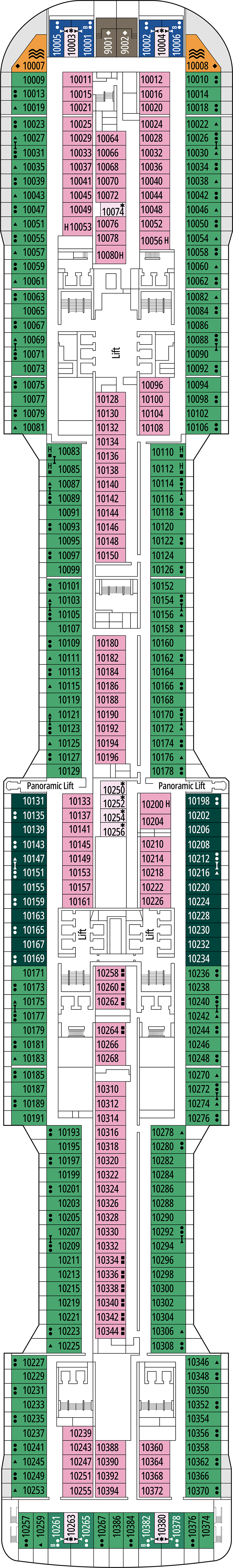 Hagia Sophia (Deck 10) deck plan for MSC Meraviglia