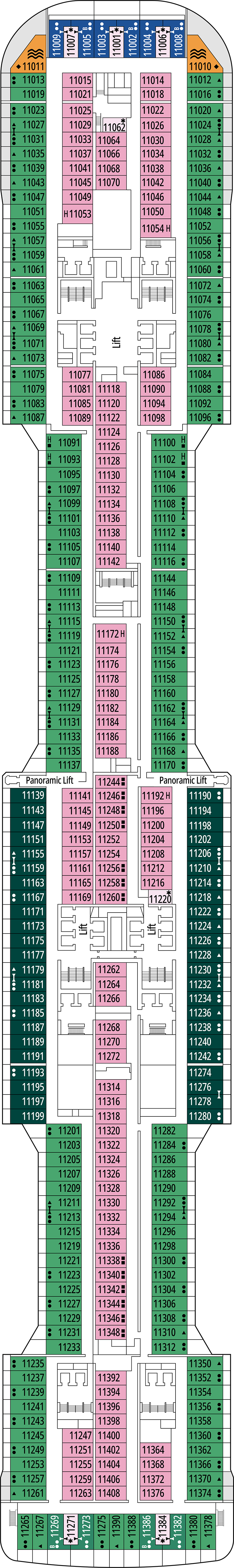 Acropolis (Deck 11) deck plan for MSC Meraviglia