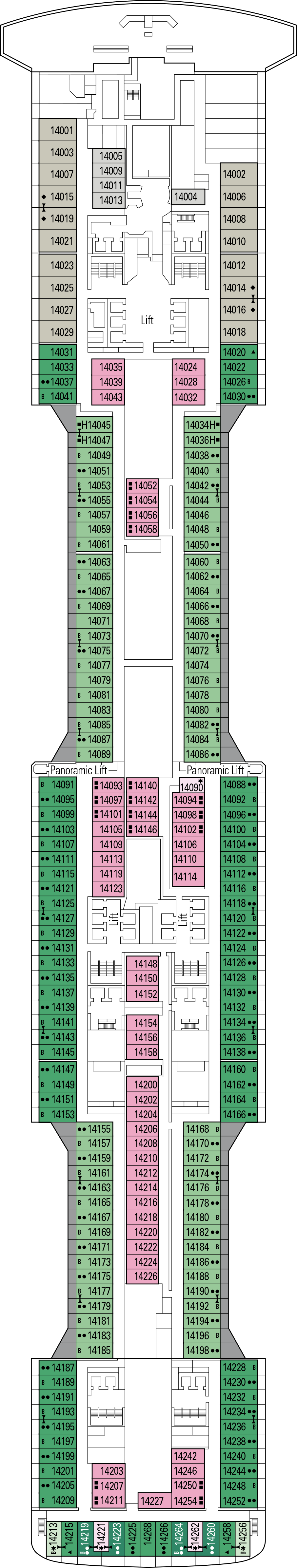 Angkor Wat (Deck 14) deck plan for MSC Meraviglia