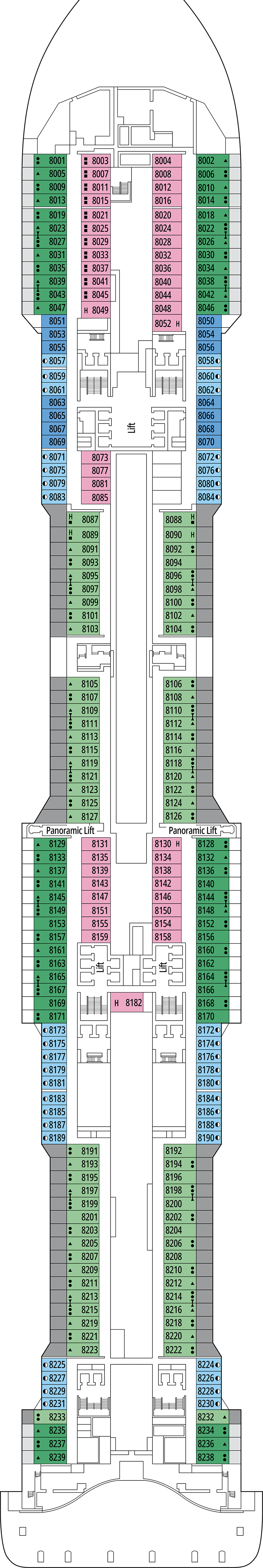 Machu Picchu (Deck 8) deck plan for MSC Meraviglia