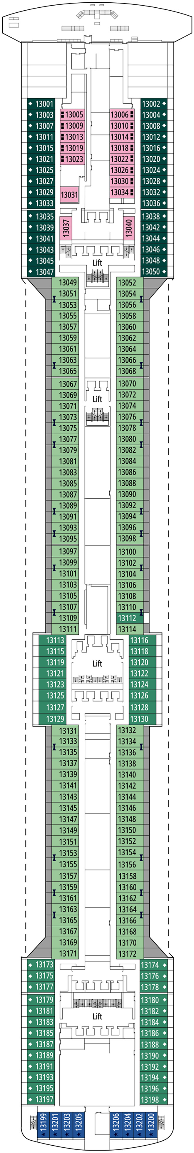 Piero Della Francesca (Deck 13) deck plan for MSC Splendida