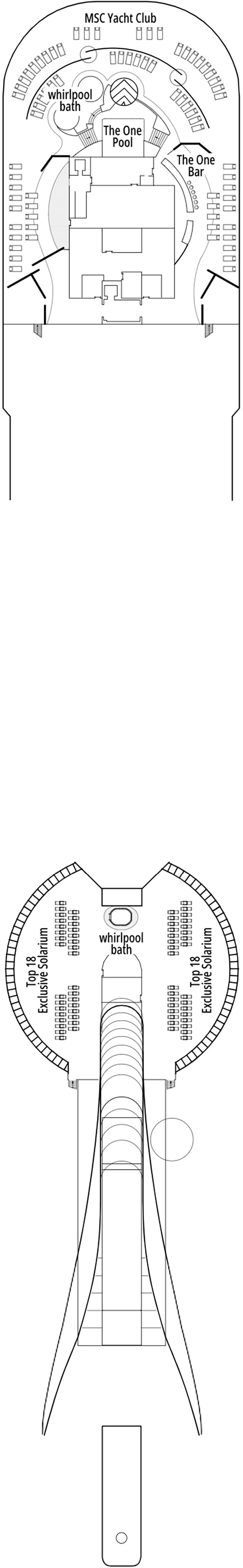 Sun Deck (Deck 18) deck plan for MSC Splendida