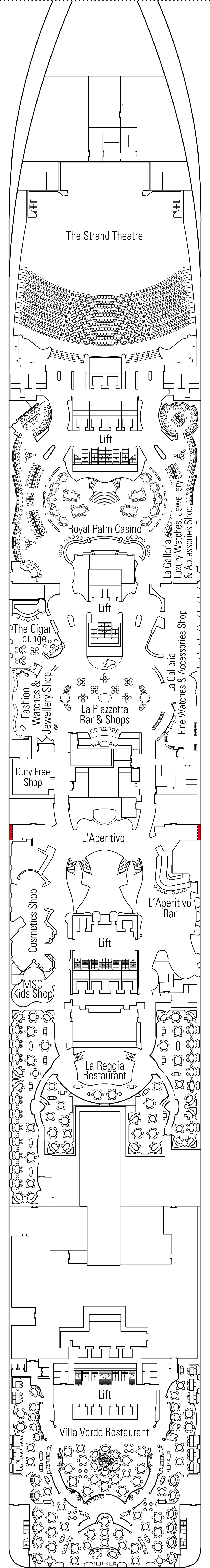 Modigliani (Deck 6) deck plan for MSC Splendida