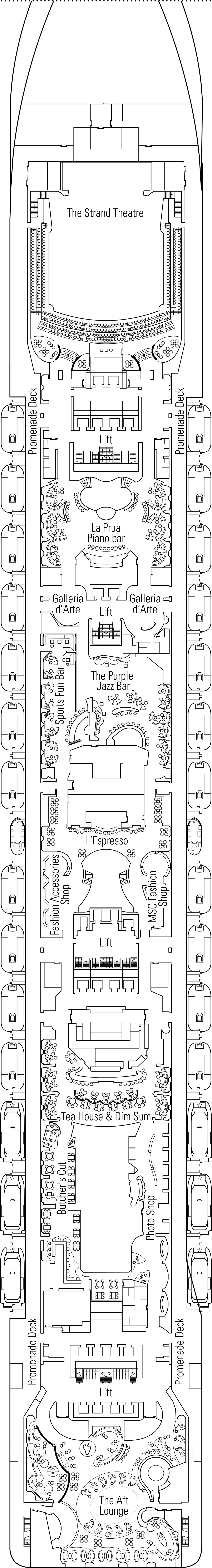 Tiziano (Deck 7) deck plan for MSC Splendida