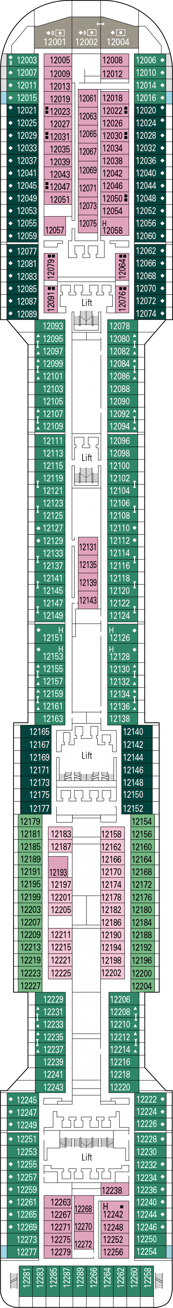 Aurora (Deck 12) deck plan for MSC Divina