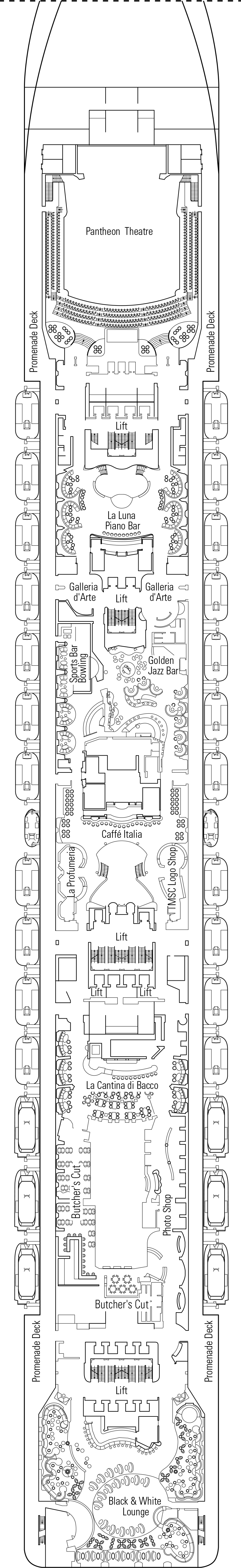 Apollo (Deck 7) deck plan for MSC Divina