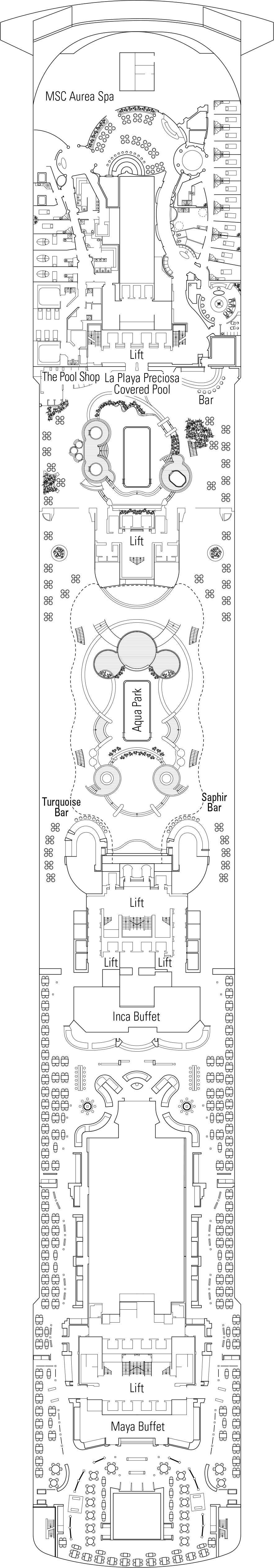 Smeraldo (Deck 14) deck plan for MSC Preziosa