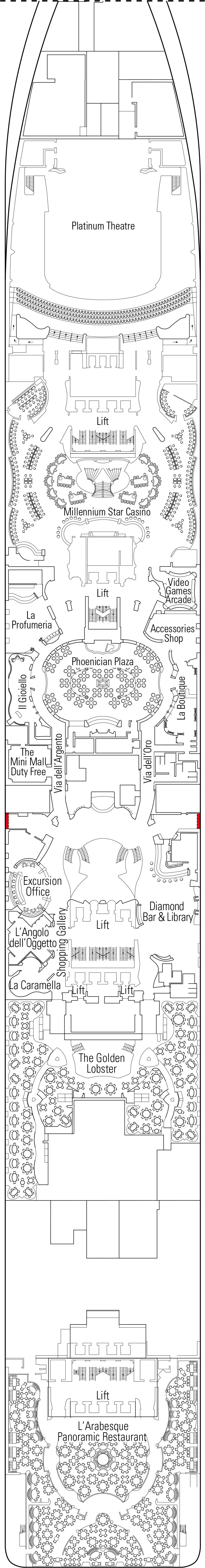 Diamante (Deck 6) deck plan for MSC Preziosa