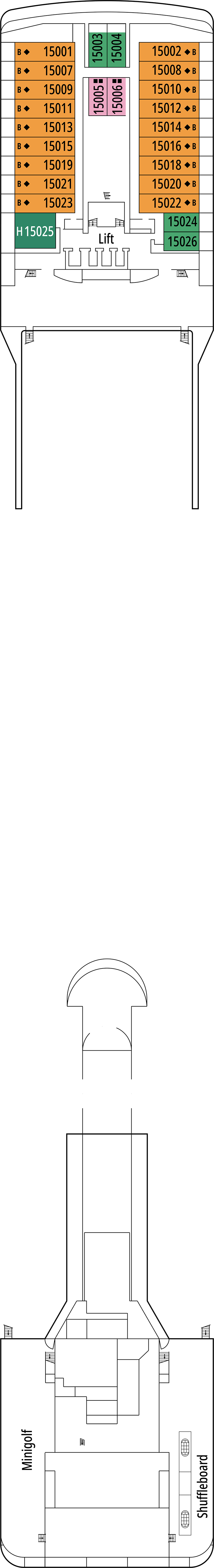 Xilofono (Deck 15) deck plan for MSC Orchestra