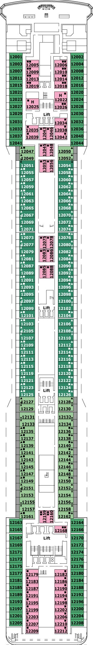 Leopardi (Deck 12) deck plan for MSC Poesia
