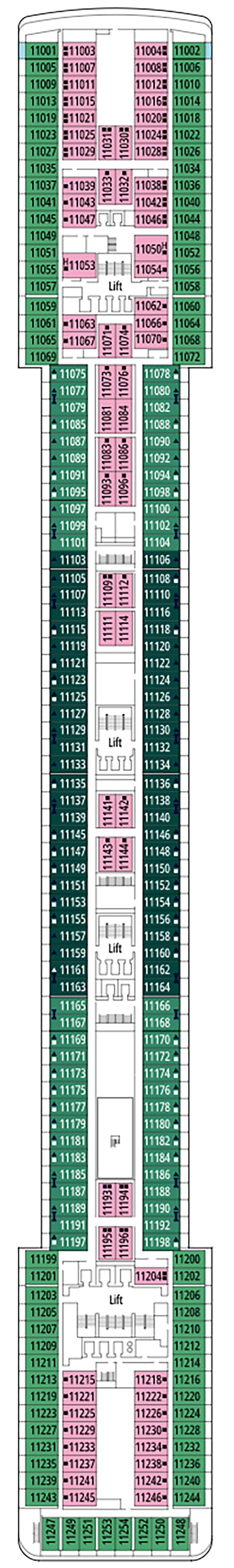 D'Annunzio (Deck 11) deck plan for MSC Poesia
