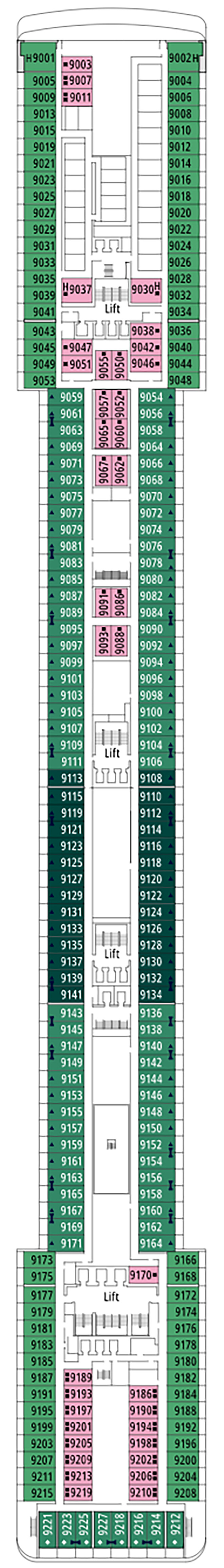Ungaretti (Deck 9) deck plan for MSC Poesia