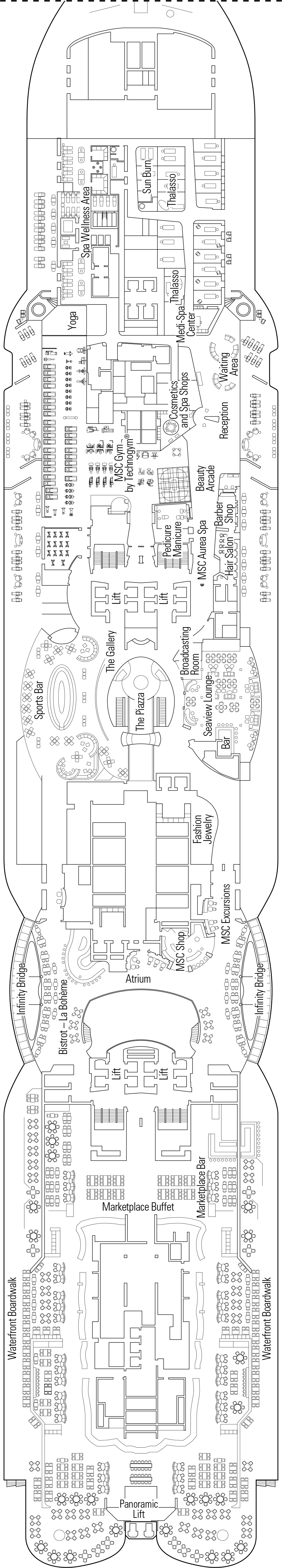 Ocean Cay (Deck 8) deck plan for MSC Seaside