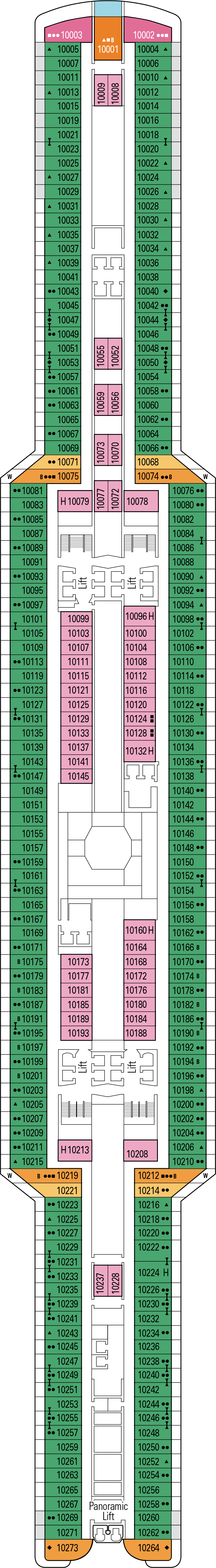 Adriatic (Deck 10) deck plan for MSC Seaview