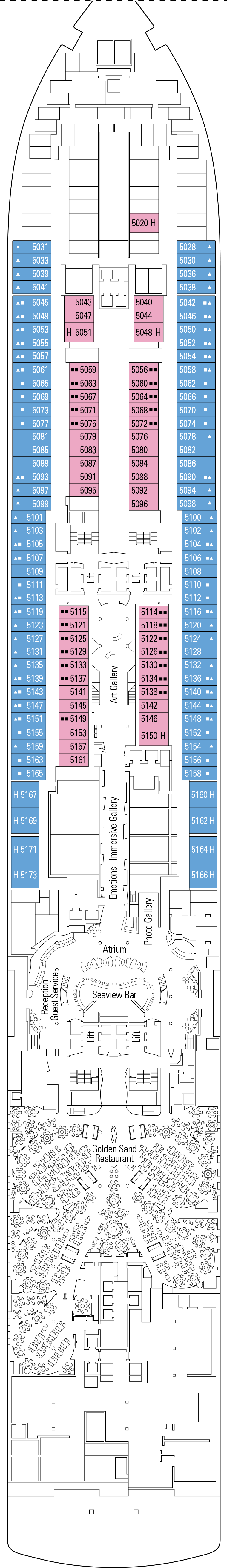 Mediterranean (Deck 5) deck plan for MSC Seaview