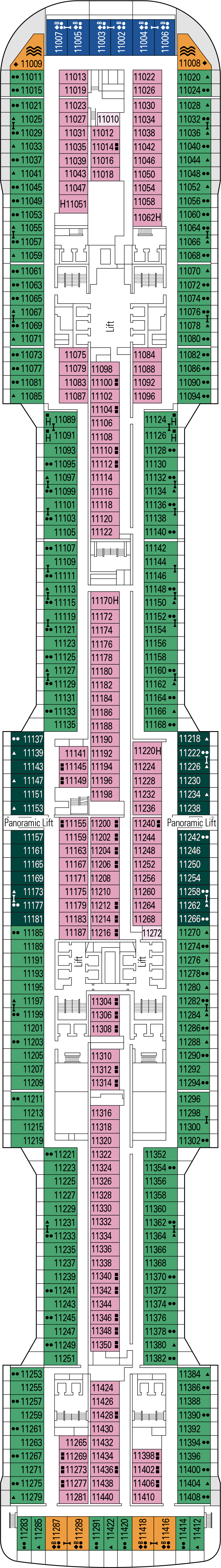 Dali (Deck 11) deck plan for MSC Grandiosa