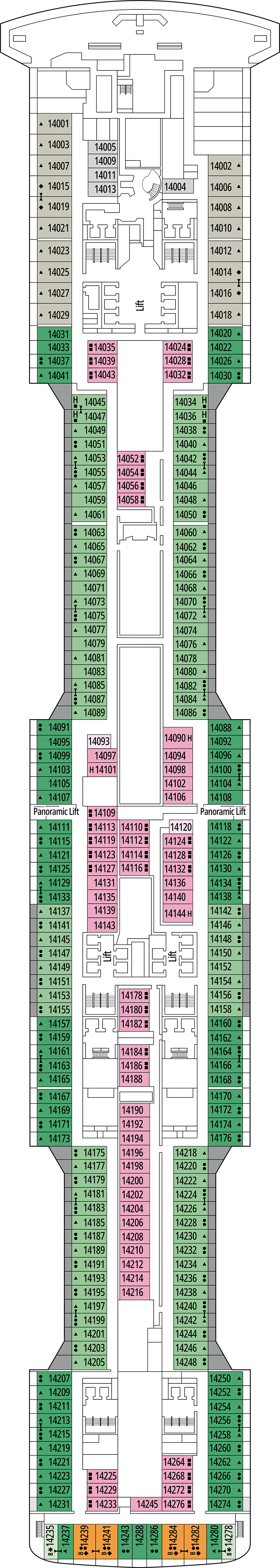 Magritte (Deck 14) deck plan for MSC Grandiosa