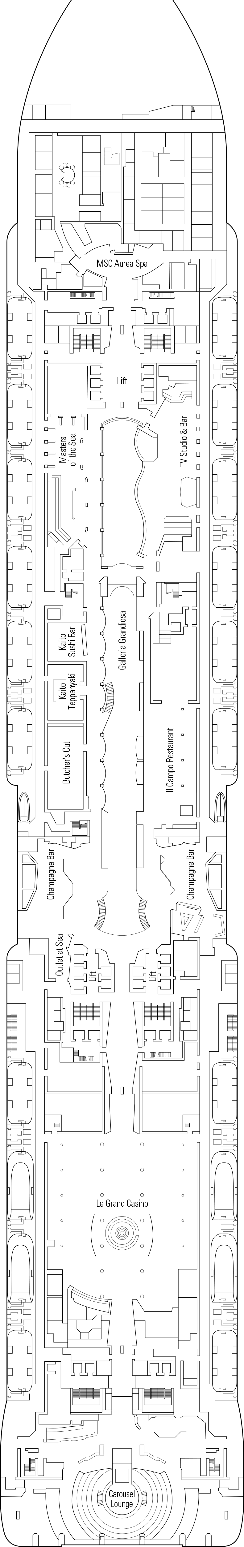 Michelangelo (Deck 7) deck plan for MSC Grandiosa