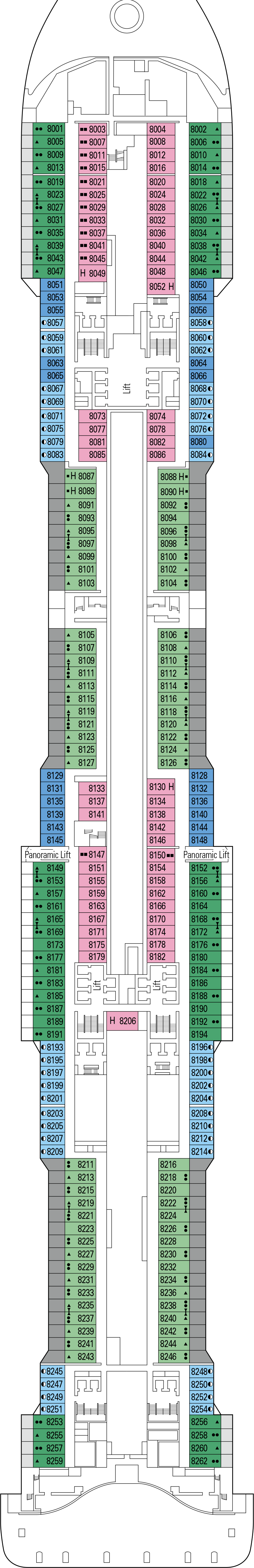 Monet (Deck 8) deck plan for MSC Grandiosa