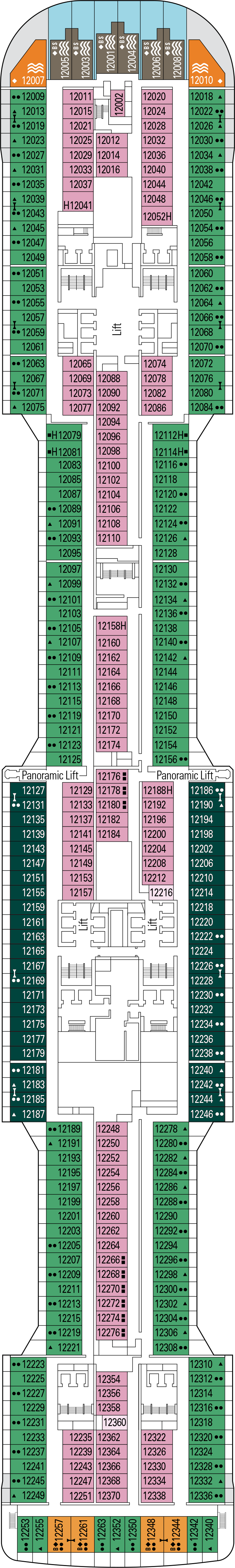 Grandiosa (Deck 12) deck plan for MSC Bellissima