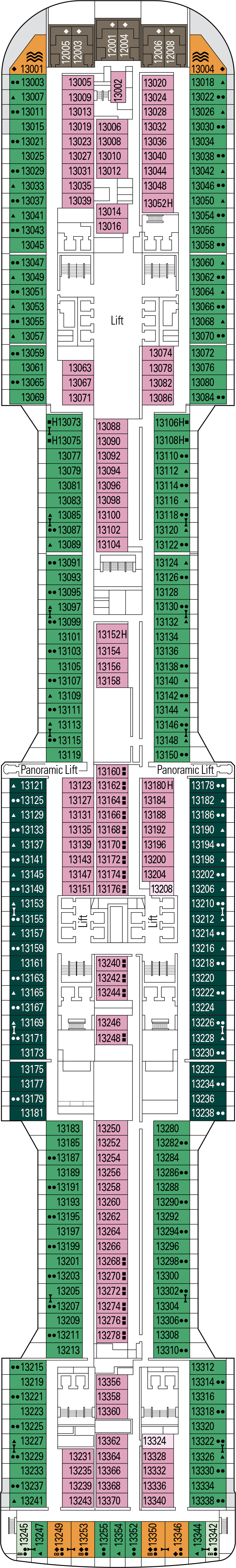Magnifica (Deck 13) deck plan for MSC Bellissima