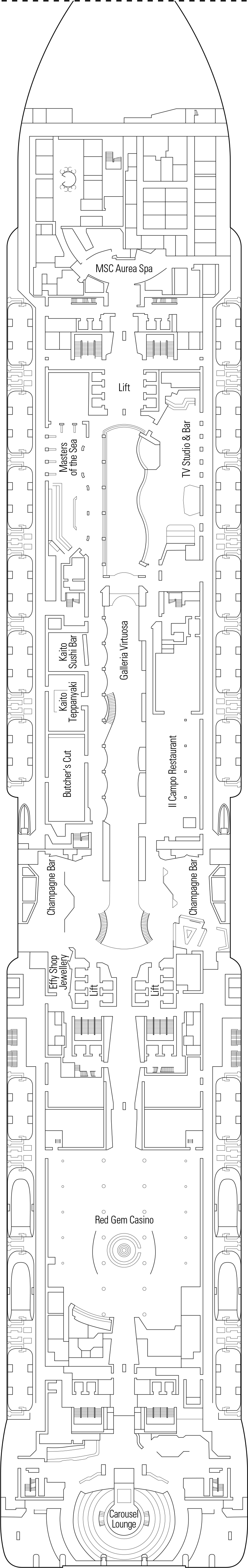 Verdi (Deck 7) deck plan for MSC Virtuosa