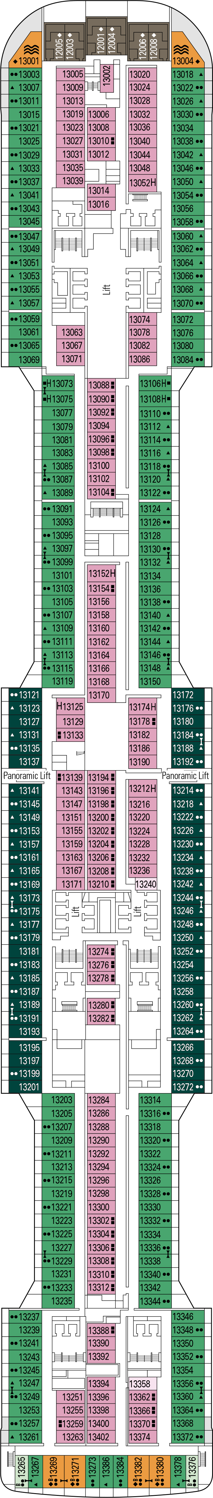Bizet (Deck 13) deck plan for MSC Virtuosa