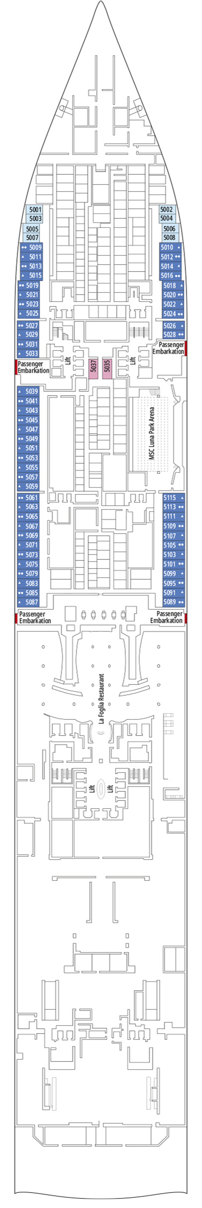 Berlin (Deck 5) deck plan for MSC World Europa