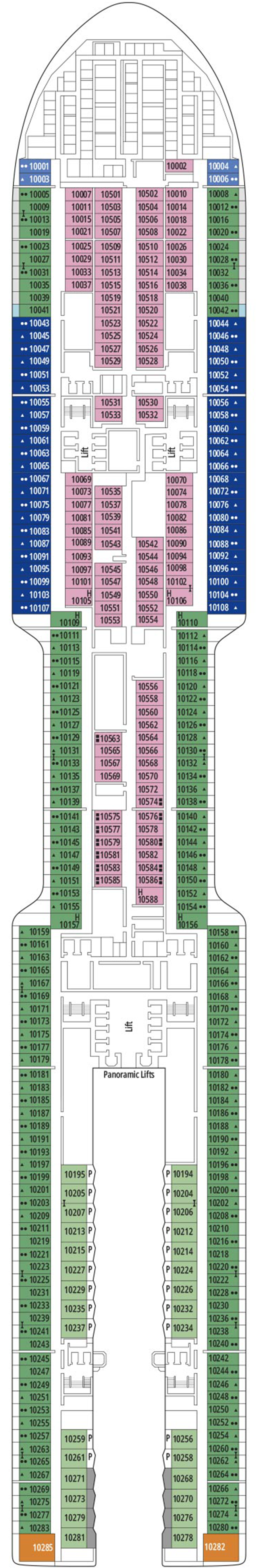 Vienna (Deck 10) deck plan for MSC World Europa