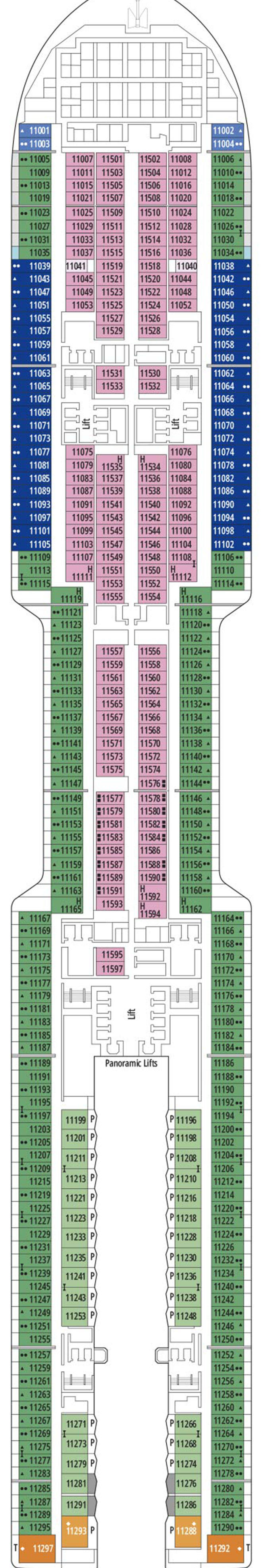 Stockholm (Deck 11) deck plan for MSC World Europa