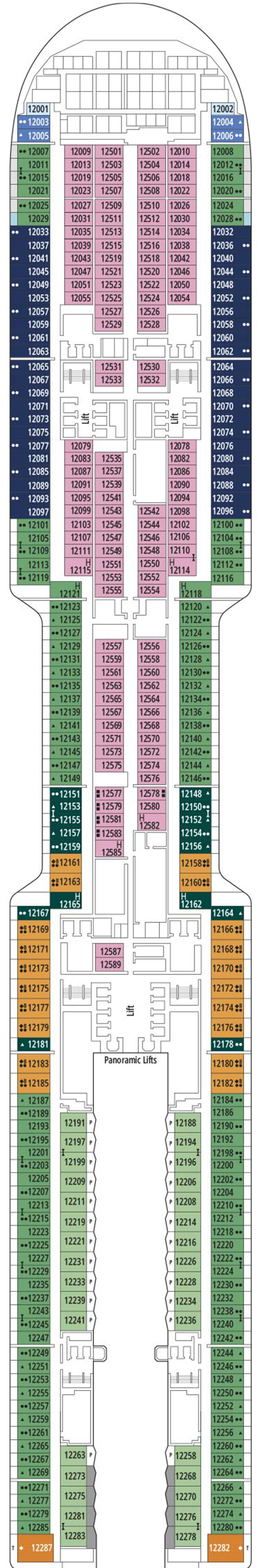 Copenhagen (Deck 12) deck plan for MSC World Europa