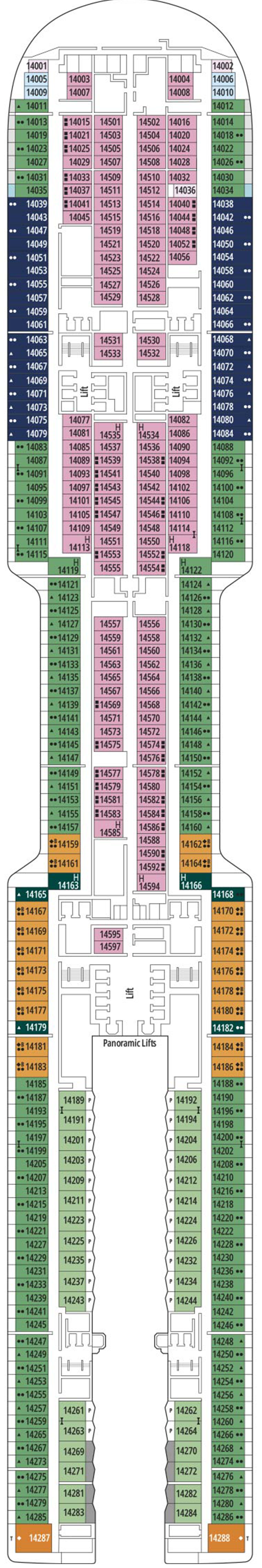 Prague (Deck 14) deck plan for MSC World Europa