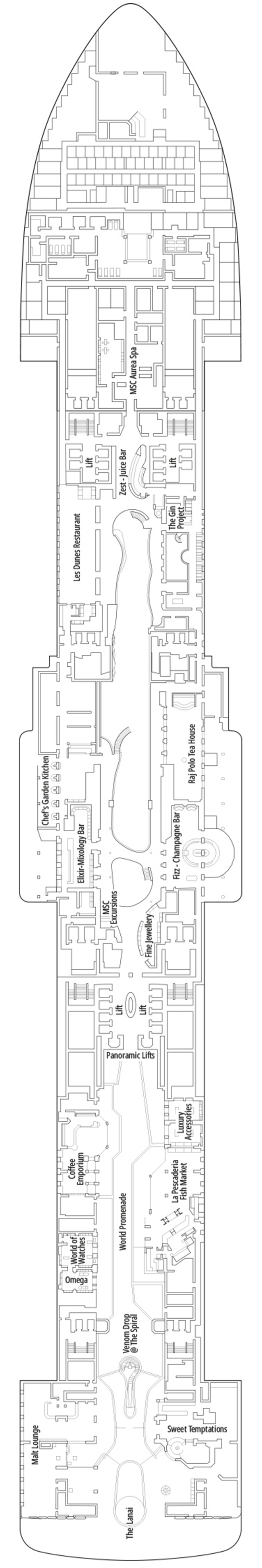 Madrid (Deck 8) deck plan for MSC World Europa