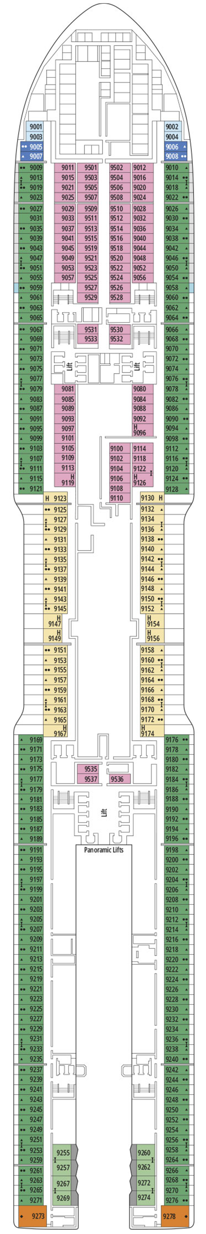 Dublin (Deck 9) deck plan for MSC World Europa