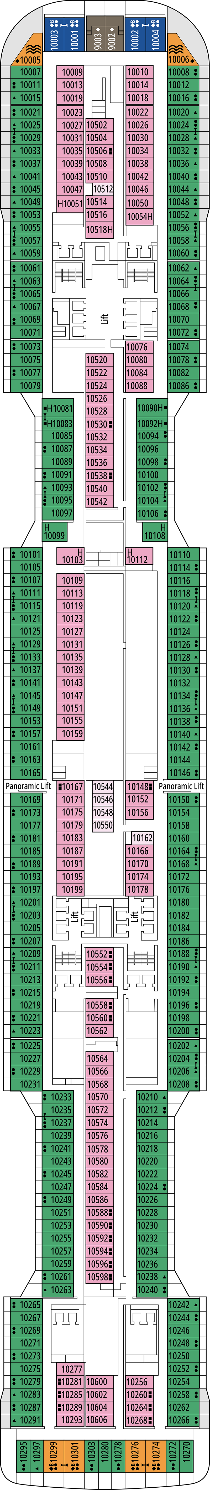 Ross Sea (Deck 10) deck plan for MSC Euribia