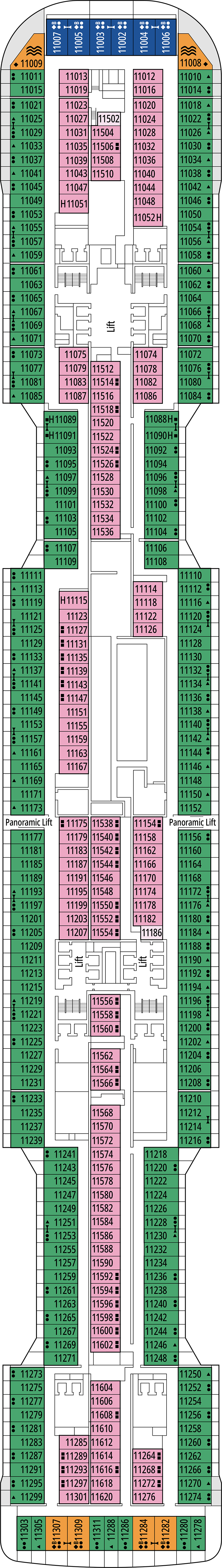 Fernando de Noronha (Deck 11) deck plan for MSC Euribia