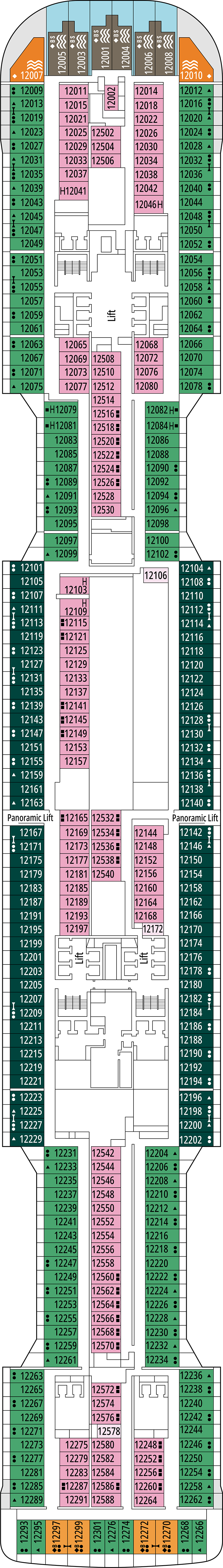 Rapa Nui (Deck 12) deck plan for MSC Euribia