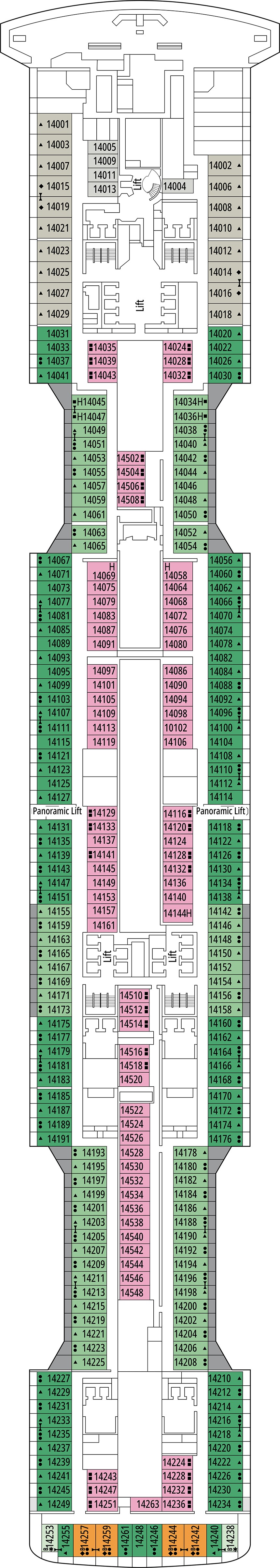 Golf Du Morbihan (Deck 14) deck plan for MSC Euribia